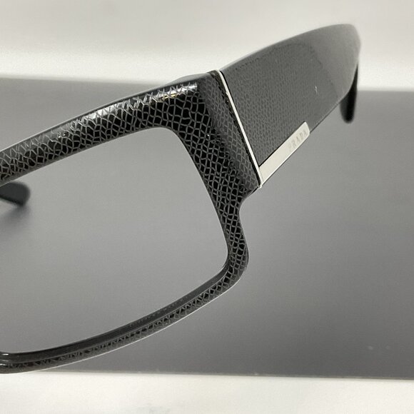 Prada VPR 20H 7JS 1O1 Sunglasses Eyeglasses Black Snakeskin Pattern Rectangular main image 10